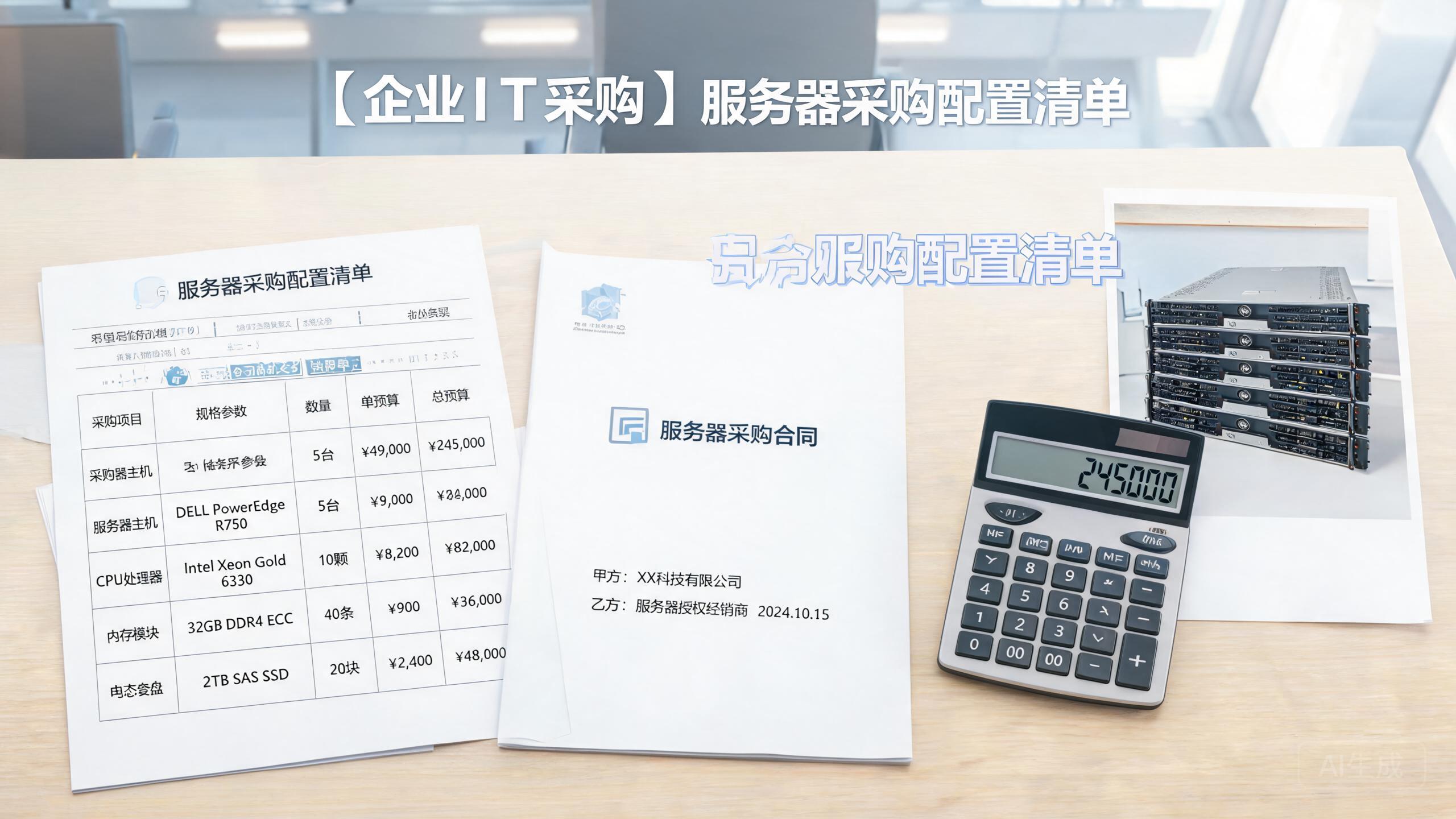 企业服务器采购清单与整机配件配置规划场景